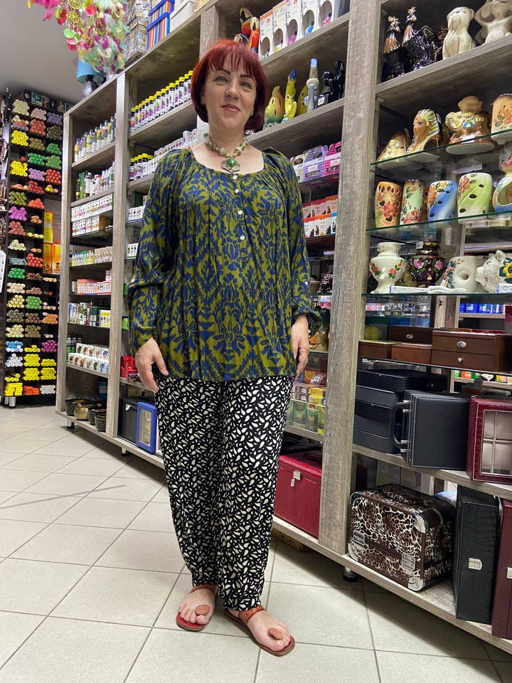 Блузка с перламутровыми пуговицами спереди, Вискоза (креп) 158310