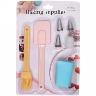 Набор кулинарный 4в1 (кисточка, лопатка, кондитерский мешок,насадки)