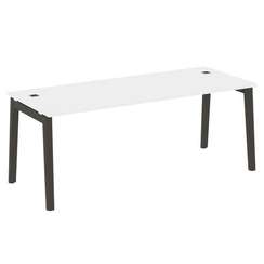 Onix Wood Direct Стол руководителя OW.SRR-6.8 Белый Бриллиант/Дуб Темный/Металл Антрацит 1980*800*75