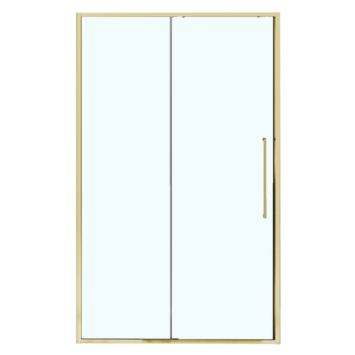 Душевая дверь Azario SHANGHAI раздвижная 100х195, толщина полотна 6мм универсальная, цвет профиля брашированное золото