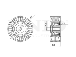 Ролик направляющий приводного ремня UNIO TNS-10076
