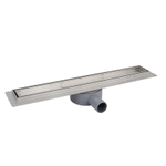 Душевой лоток AZARIO 500 мм, D40(50), решетка из нержавеющей стали "под плитку", металлический желоб, поворот 360°, комбинированный затвор (AZT3TILE500)