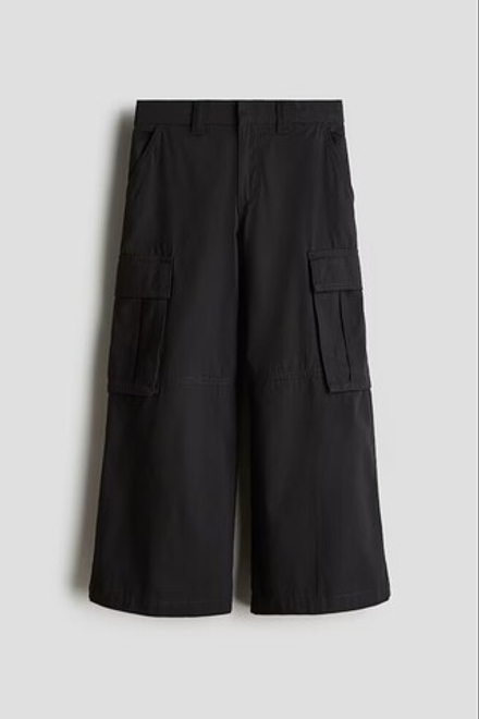 H&M Широкие брюки-карго, черный