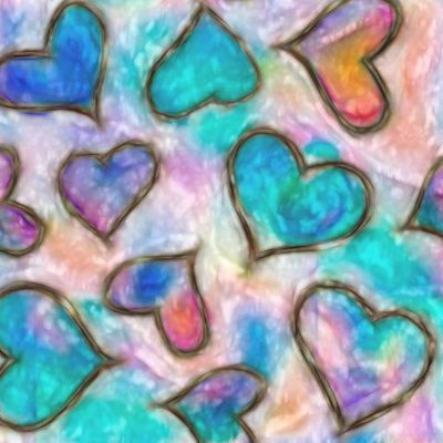 Сердечки с золотой коемочкой