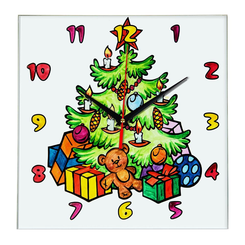 Часы раскраска для детей &quot;Новогодняя ёлочка&quot; Декор для дома, подарок