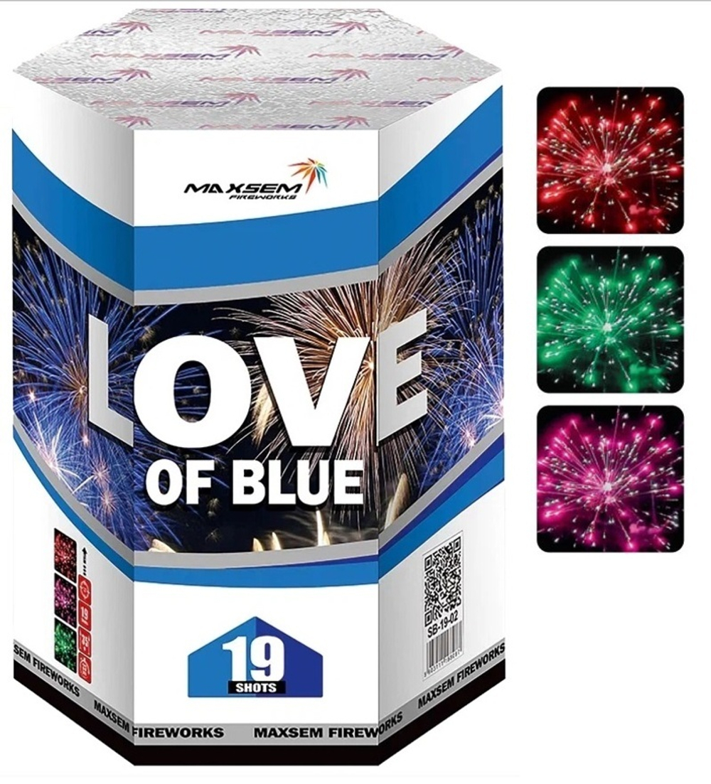 Батарея салютов "Love of Blue" SB-19-02 19 залпов * 1.2"