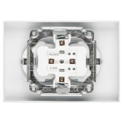 Розетка Intro Accent 6-208-01 двойная с заземлением 2X2P+E Schuko со шторками 16А-250В IP20 СУ AL/CU белый