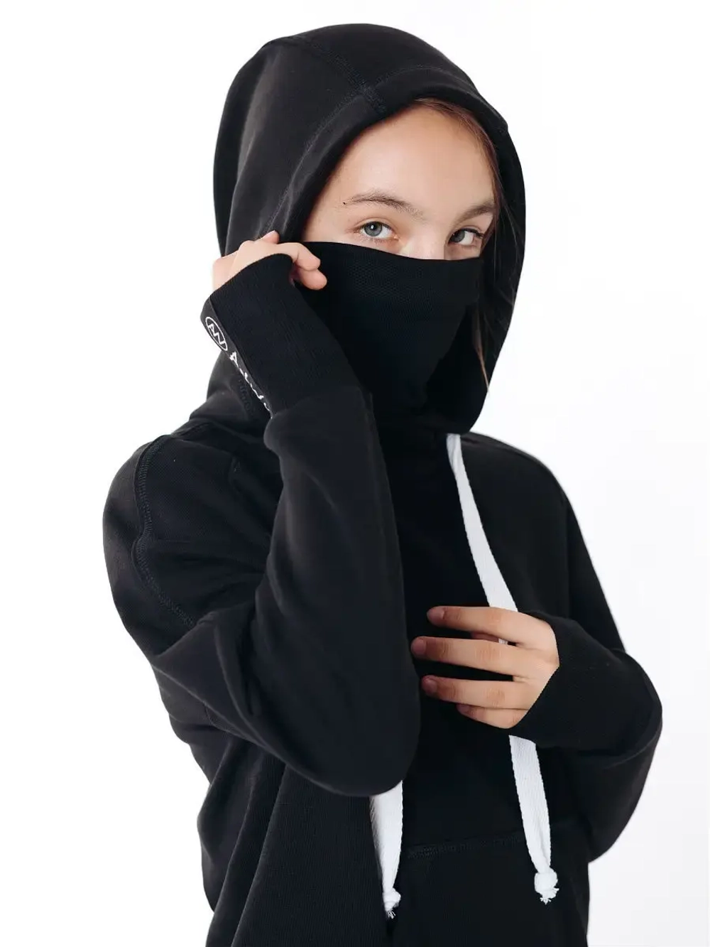 Худи с маской "Ниндзя" Толстовка "Ninja" без начеса