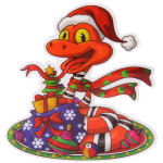 Наклейка на стекло «Красная змея» 20*20 см