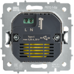 BRITE Розетка USB C 65Вт высокоскоростная зарядка РЮ12-1-БрГ графит IEK