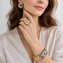 Браслет с Белыми, Черными, Шампань Бриллиантами, Br0132-0/2