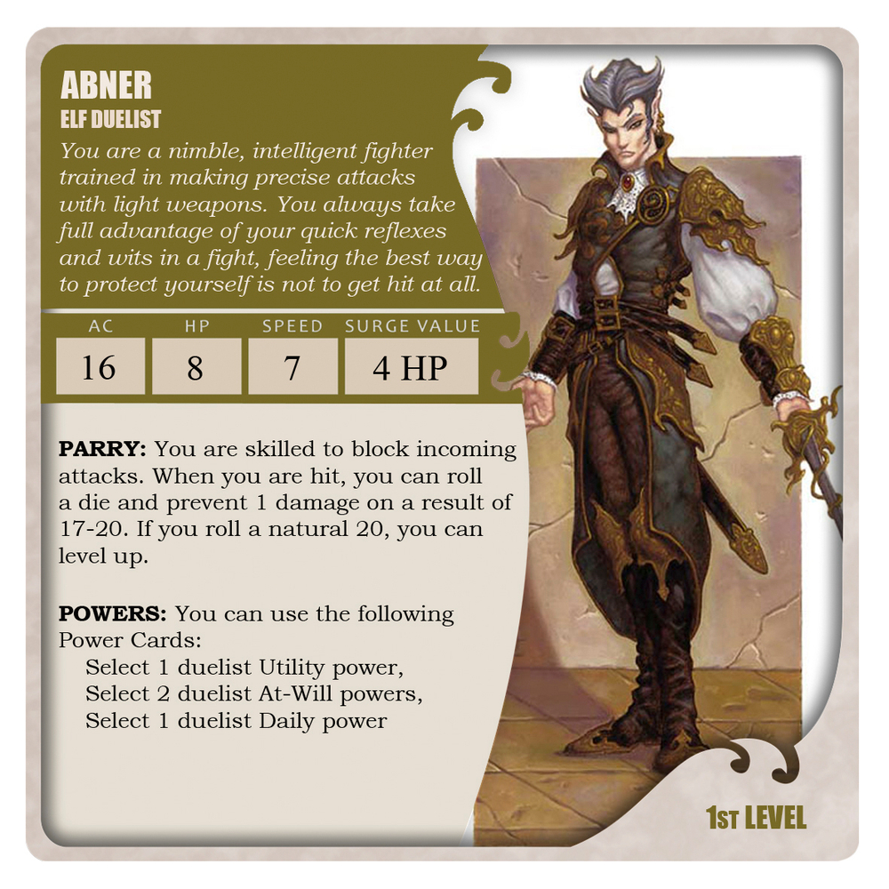 Dungeons and Dragons Boardgame: Castle Ravenloft. Персонаж