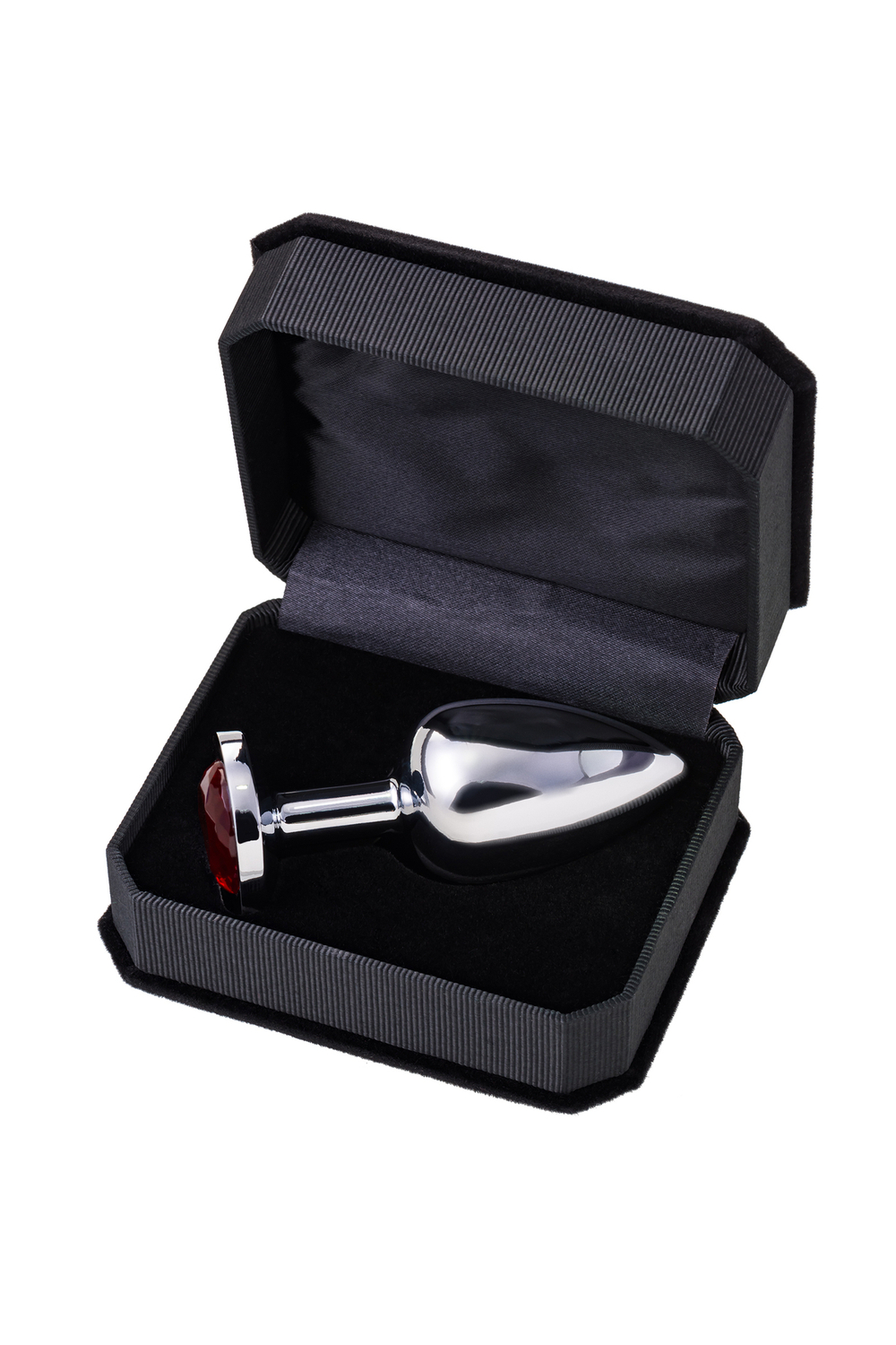 Анальная втулка с кристаллом Large красный 9 см