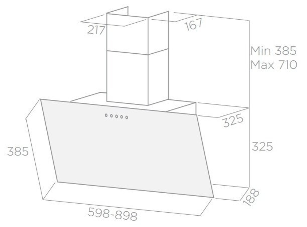 Каминная вытяжка Elica SHIRE WH/A/90 NO PLUG