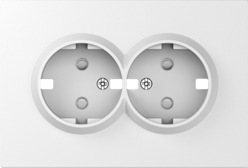 Накладка для розетки 2-й с заземлением,  со шторками 16A 250 В~,  матовый белый,  серия A07