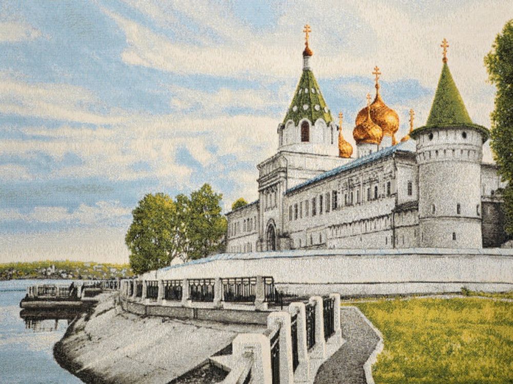 Гобеленовая картина &quot;D. КОСТРАМА ИПАТЬЕВСКИЙ МОНАСТЫРЬ&quot; в багетной раме, Россия.