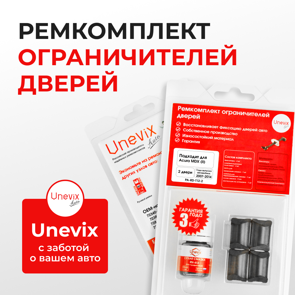 Ремкомплект ограничителей дверей Acura MDX (II) YD2 (2 двери, тип 12) 2007-2014