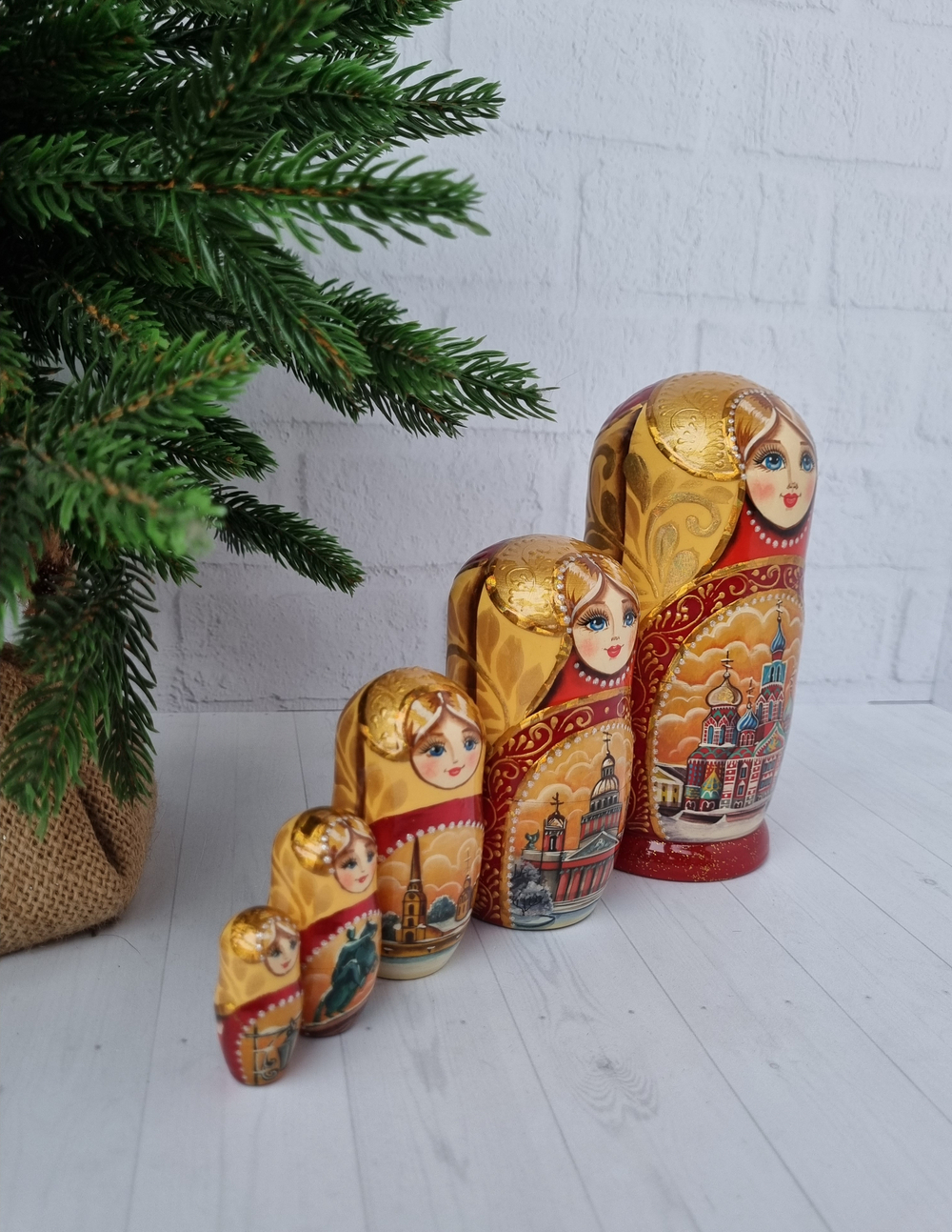 Матрешка Виды города 15см 5мест