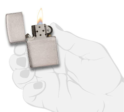 Зажигалка Zippo c покрытием Brushed Chrome, латунь/сталь, серебристая, матовая, 36х12x56 мм