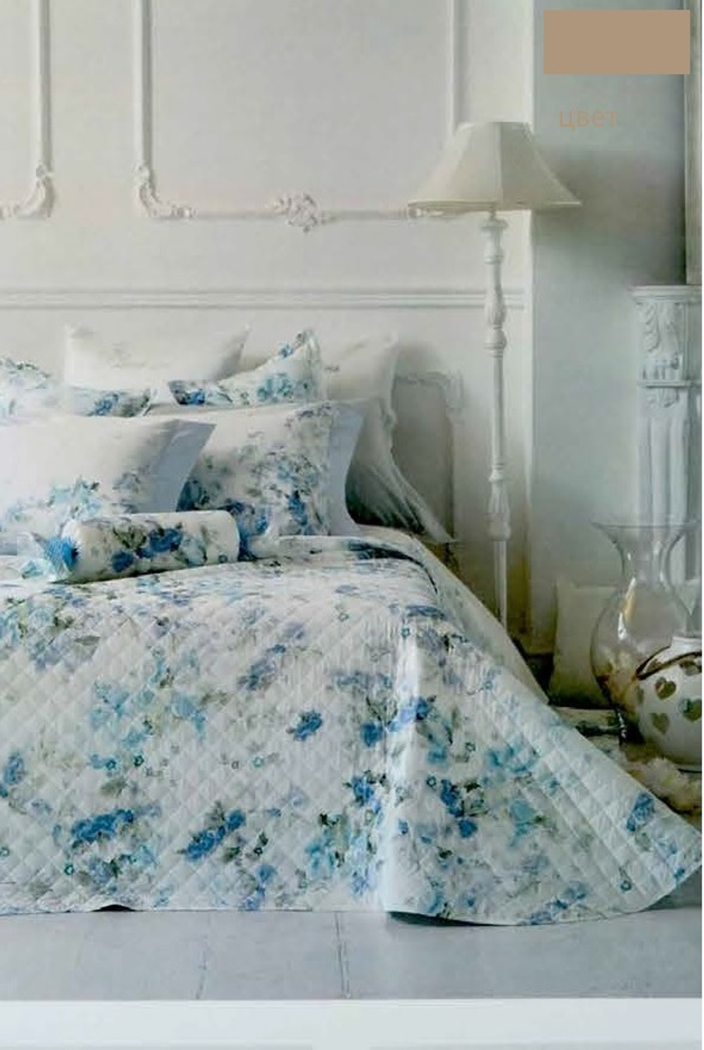 Покрывало 270х270 Blumarine Chriselle серо-коричневое Италия