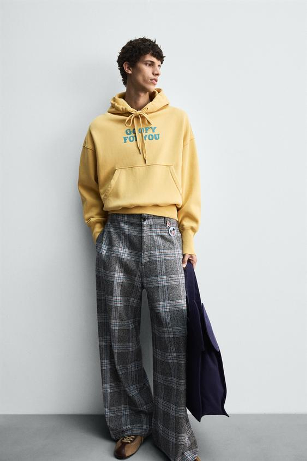 ZARA HARRY LAMBERT X DISNEY ХУДИ С КАПЮШОНОМ И НАДПИСЬЮ, ЖЕЛТЫЙ