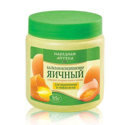 Бальзам-кондиционер "Народная аптека" Яичный для окрашенных и тонких волос 500мл. IRIS