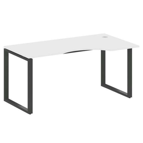Metal System Стол криволинейный правый на О-образном м/к БО.СА-1 (R) Белый/Металл Антрацит 1600*900*