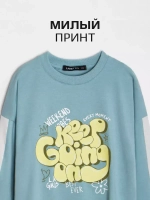 Костюм для девочки оверсайз голубой