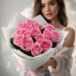 Букет из розовых роз "Revival"