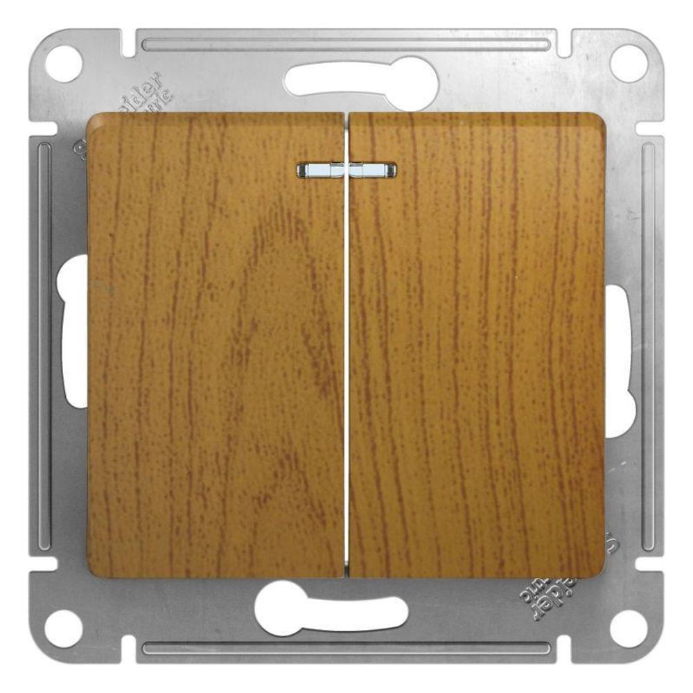 Выключатель 2-кл. СП Glossa 10А IP20 (сх. 5а) 10AX с подсветкой механизм дерево дуб SE GSL000553 Выключатель 2-кл. СП Glossa 10А IP20 (сх. 5а) 10AX с подсветкой механизм дерево дуб SE GSL000553