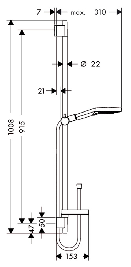 Душевой набор Hansgrohe Raindance Select S 120/Unica 0,90 м (26631000)