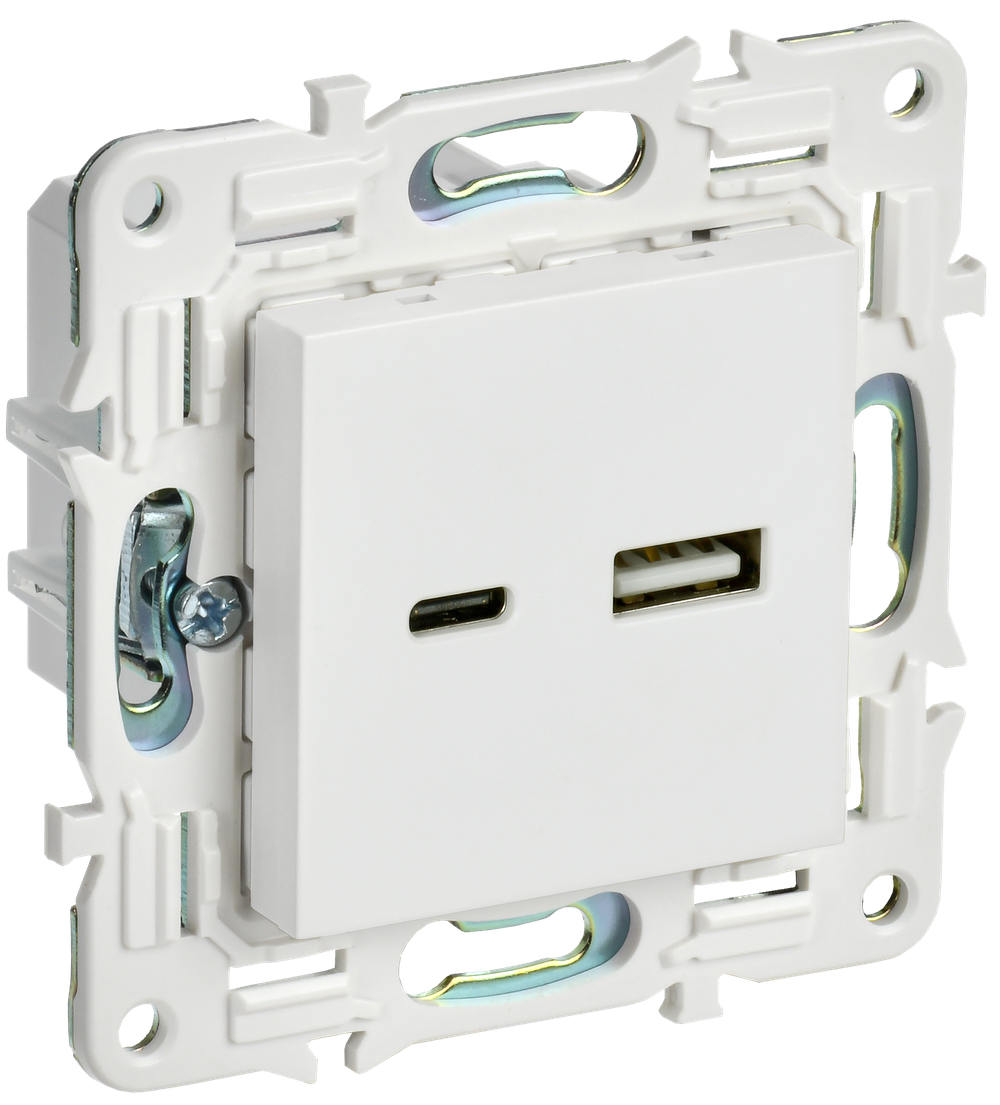 SKANDY Розетка USB A+C 3,1А SK-R14W арктический белый IEK