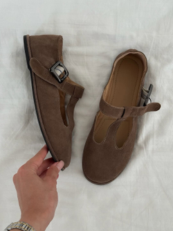 Балетки из натуральной замши