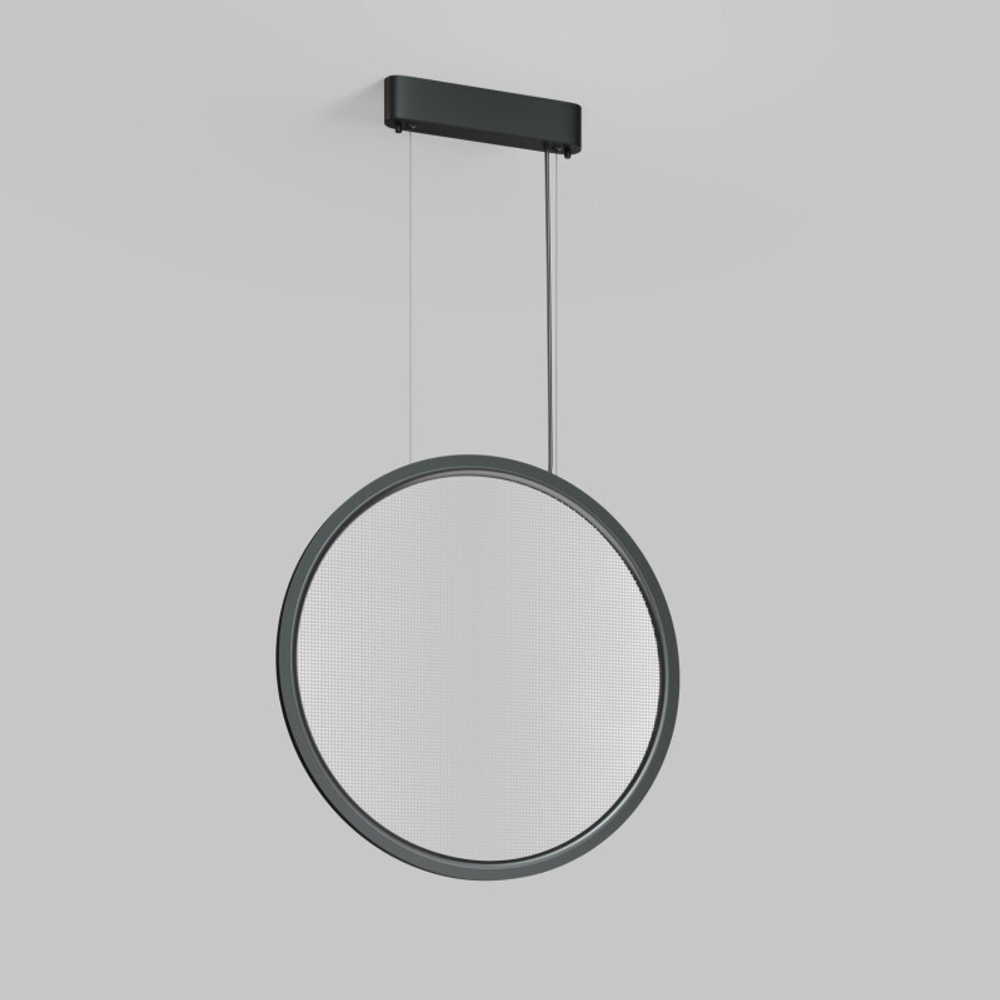 Подвесной светильник вертикальный VEIL, 35 Вт, ?600?2100 мм, LED 2700-6000K, IP20, пульт Д/У (в комплекте), черный, алюминий, акрил