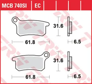 Колодки тормозные дисковые TRW MCB740SI