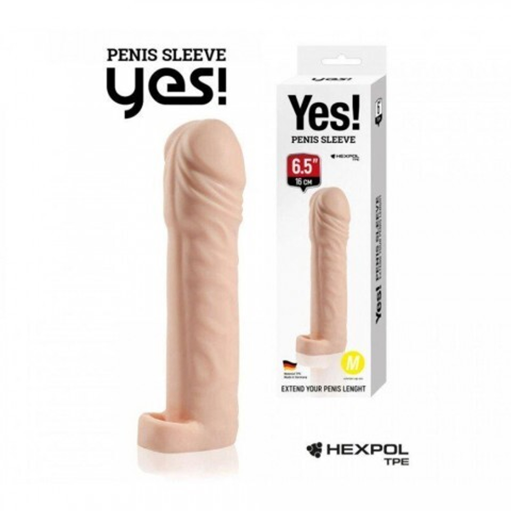 Насадка-удлинитель Yes! с втулкой, M, длина 16 см, диаметр 3.1 см