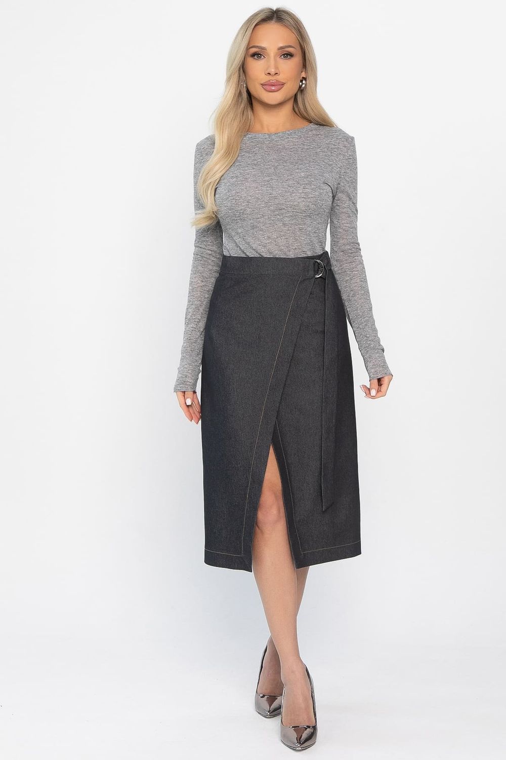 Юбка на запах Селеста (темно-серая) Ю14500-19М LT Collection