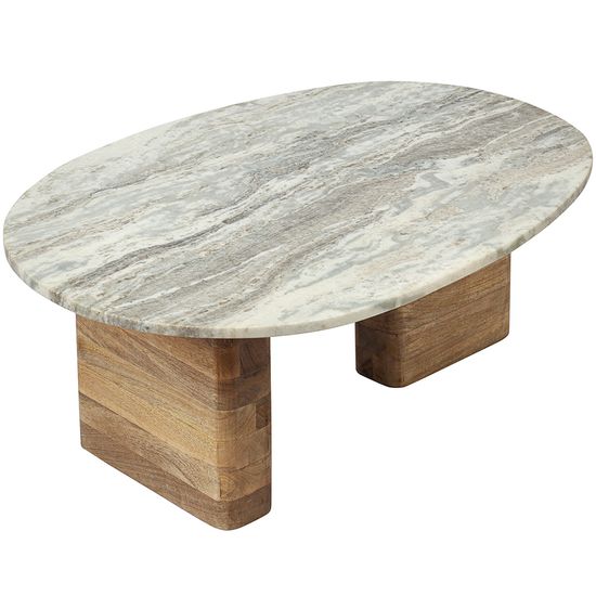 Столик кофейный torhill, 75х52 см, бежевый/мрамор