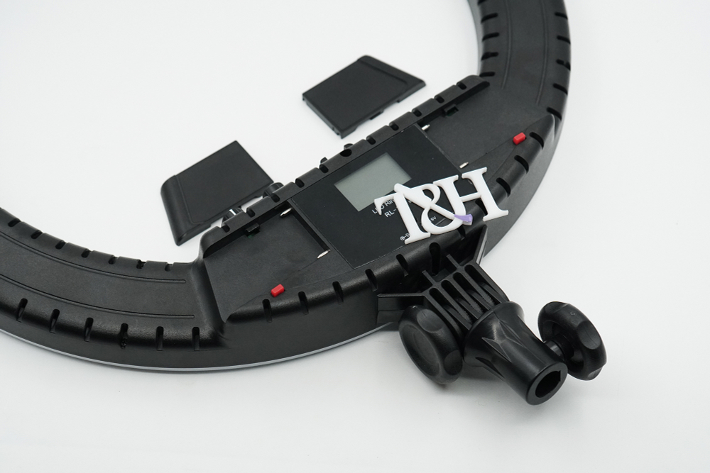 Лампа кольцевая светодиодная RL-18BII, с дисплеем, и зеркалом, 49см