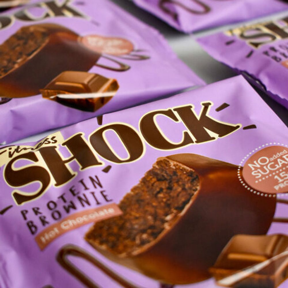 Печенье протеиновое FITNESSHOCK Брауни Горячий шоколад, 10 шт. по 50 г в шоу-боксе, 26673
