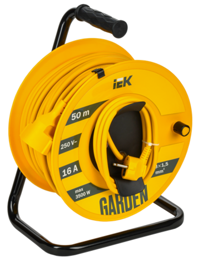 GARDEN Катушка УК50 1 место с заземлением с термозащитой 3х1,5мм2 50м IEK