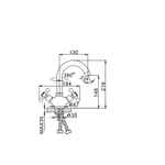 Смеситель для раковины 1/2 кер F1319 FRAP Крест (выс.пов.излив, п/шпильку, хром, силумин)