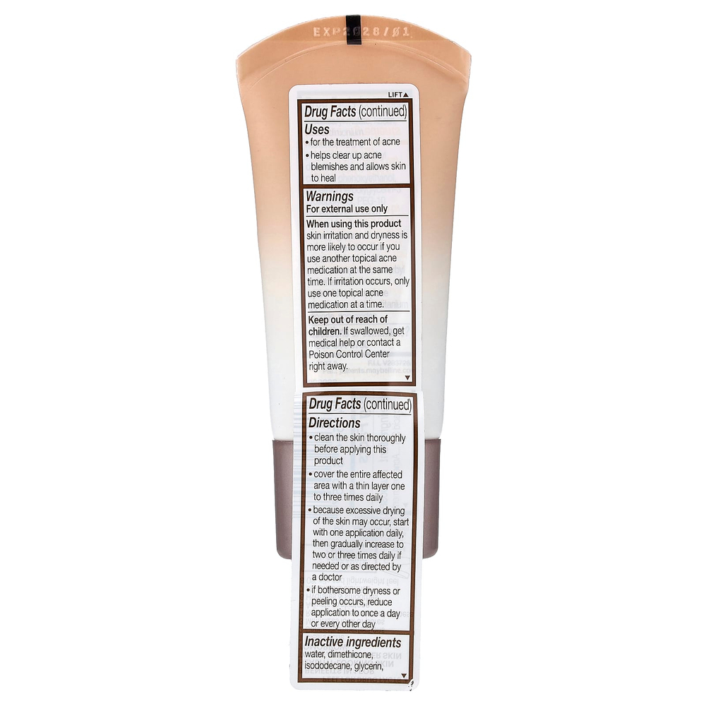 Maybelline, Dream BB Pure, очищающий бальзам для кожи, оттенок 120, средняя прозрачность, 30 мл (1 жидк. унция)