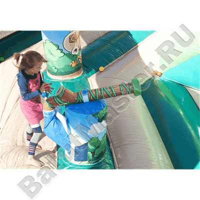 Большой батут-горка "Пиратский корабль 2" с пушками