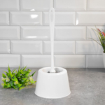 Ерш для туалета "Good" с подставкой, белый с серой щетиной