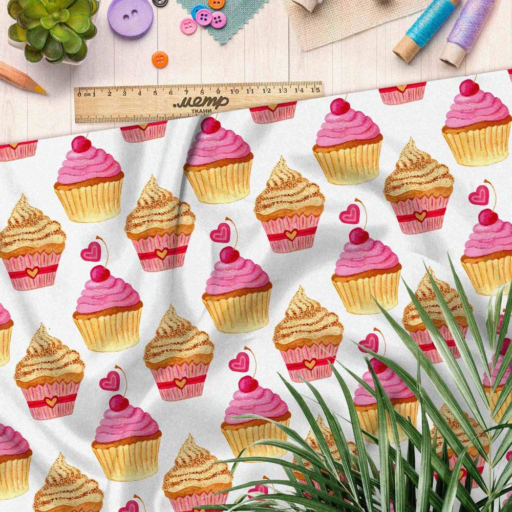 Ткань барби пирожное с вишенкой