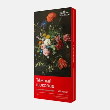 Темный шоколад с миндалем 45% какао Эрмитаж 180г