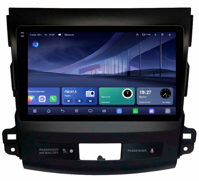Магнитола для Mitsubishi Outlander XL, Peugeot 4007, Citroen C-Crosser - Kuberg QLed+2K, Android 14, TS105, Быстрейшая, CarPlay, SIM-слот