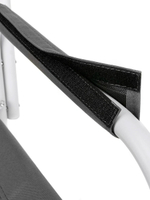 Кресло раскладное Nisus с откидывающим столиком.140кг, карман (алюм. д25) зеленый ромб/серый (N-DC-95200T-K-GG)