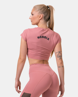 Женская укороченная футболка Nebbia 584 Short Sleeve Sporty Crop Top Old rose